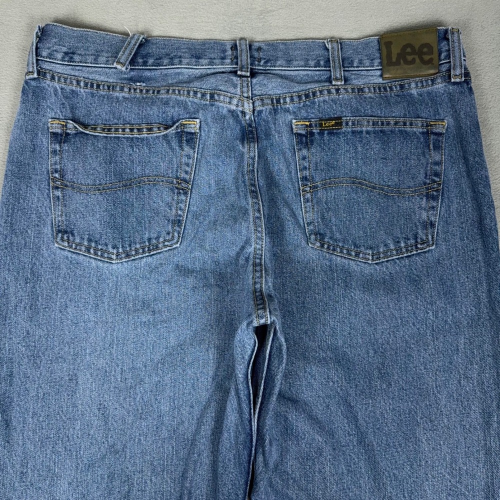 Lee Regular Fit Straight Leg Jeans Men's Blue Denim Medium Wash Cotton 38x28 - Picture 4 of 10